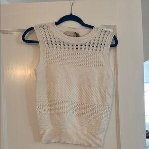 White Sleeveless Knit Top